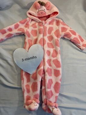 Snugabye -  Pink Plush GiraffePrint Kids One Piece Bunting Bag